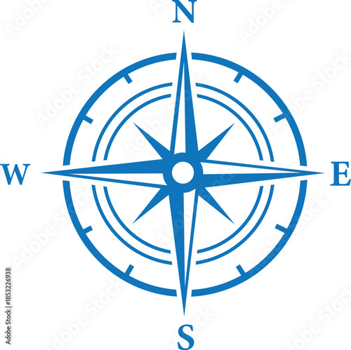 Compass direction north, south, east and west. Set of compass arrows icons. Vector illustration