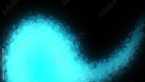 Vibrant lights. Blue gradient flow on black background. Dynamic motion. Neon glow bright color. Loop animation 