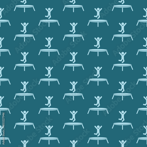 Trampoline seamless pattern isolated on color background