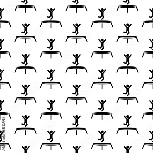 Trampoline seamless pattern isolated on white background