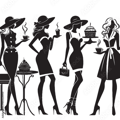 giirls silhouette sitting at cafe