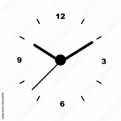Minimal black and white analog clock showing ten ten time with simple design and clean modern layout