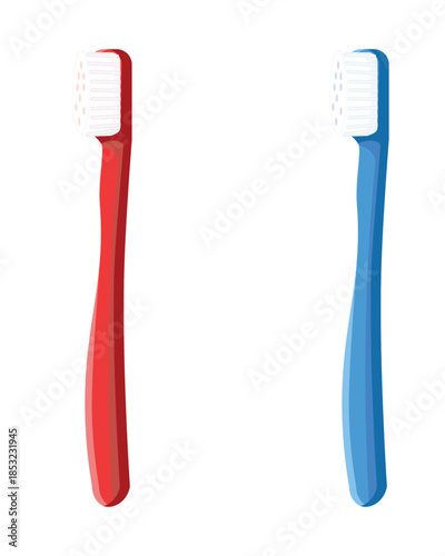 red and blue toothbrush for dental care