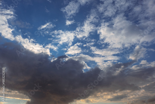 white and gray clouds in blue sky.