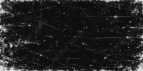Abstract grunge background in black and white featuring a winter sky pattern with stars and snow vector lines for a digital space wallpaper design