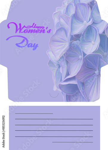 March 8 festive envelope for International Women's Day 