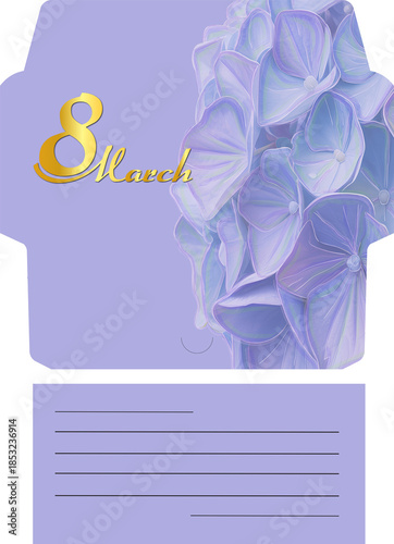 March 8 festive envelope for International Women's Day 