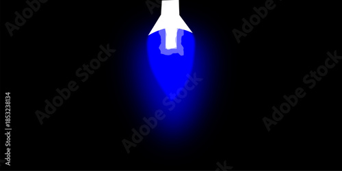 Bright blue light beam emanating from a white source against a dark background.