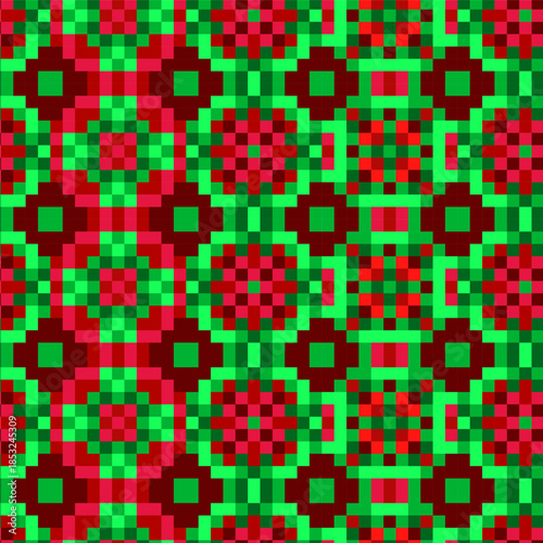 Colorful Latin American background with green and red elements