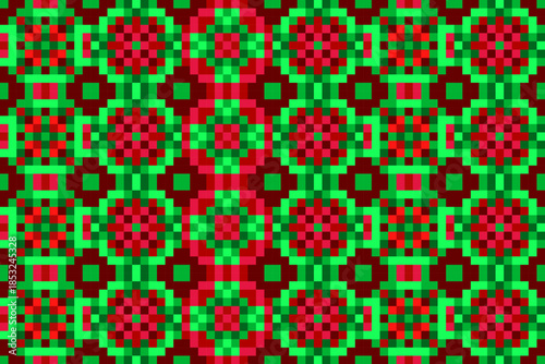 Colorful Latin American background with green and red elements