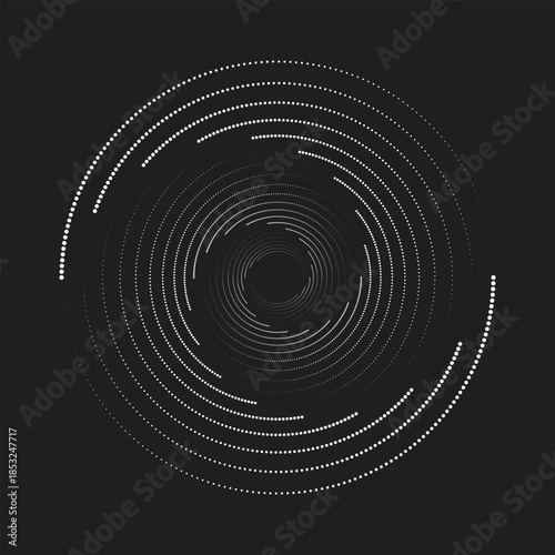 Abstract Dotted Spiral Tunnel Background | Minimal Geometric Circle Pattern