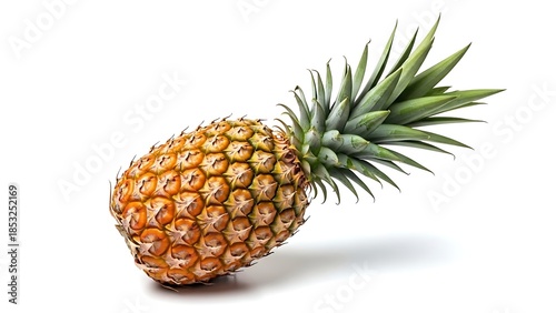 Single Pineapple on Transparent Background CloseUp Shot