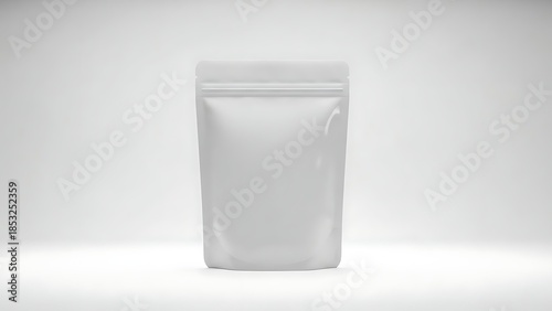 Standing White Pouch Bag with Zipper Closure