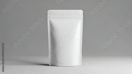 Standing White Pouch Bag on Transparent Background