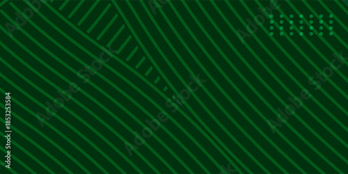 Farm green banner, organic abstract background with fields. Wavy green stripes, natural organic products. Ecological background. Striped farmer green pattern. Vector