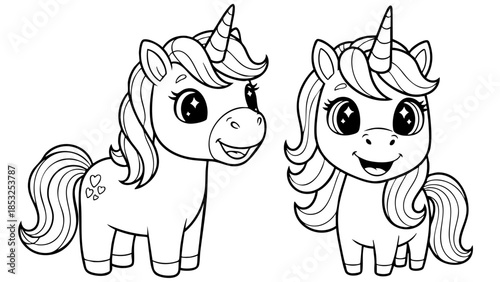 unicorn coloring page for kids. ready to print on standard 8.5x11 inch letter paper