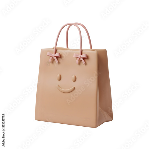 brown paper bag isolated
