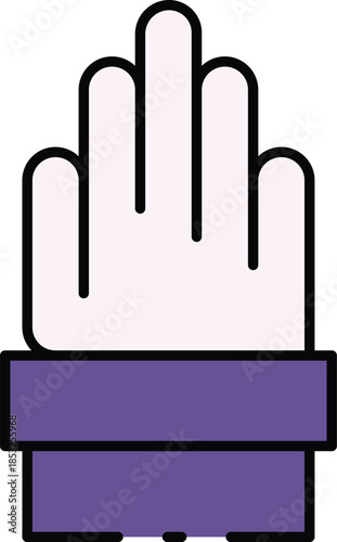 Stylized graphic of a hand showing a defiant gesture, symbolizing protest, nonconformity, or a bold assertion. Perfect for conveying strong messages effectively