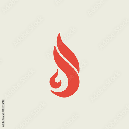 Stylized red flame logo design