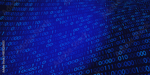 Creative vector illustration of stream of binary code. Computer matrix background art design. Digits on screen. Abstract concept graphic data, technology, decryption, algorithm, encryption element