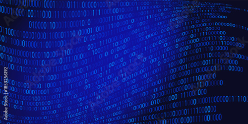 Creative vector illustration of stream of binary code. Computer matrix background art design. Digits on screen. Abstract concept graphic data, technology, decryption, algorithm, encryption element