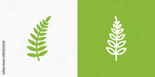 Fern leaf vector logo design with modern, simple, clean and abstract style.