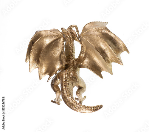 Golden fairy dragon isolated on white background