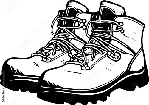 illustration of hiking boots