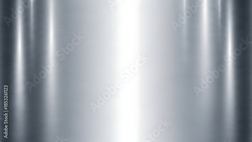Shiny metallic surface with bright light reflection on gray