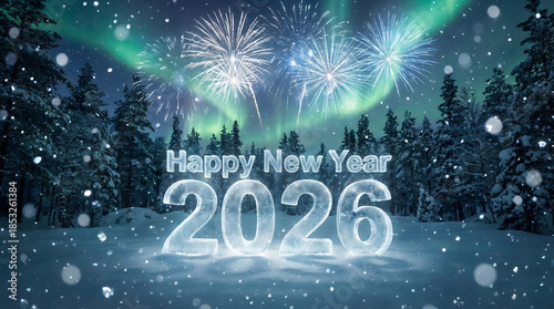 happy new year 2026 background with fireworks celebration wallpaper