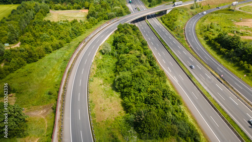 Cuadro en lienzo Modern Highway Cloverleaf Interchange in Germany