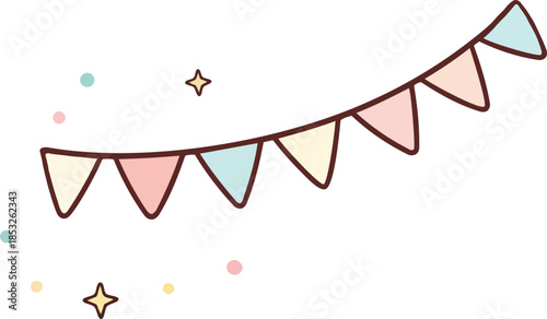 Happy Birthday Cute Garland Illustration