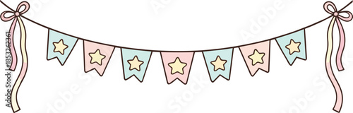 Birthday Party Decorations_Cute Star Pattern Garland Illustration