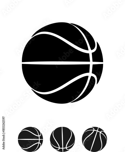 silhouettes of sports equipment, various ball vectors with various variations