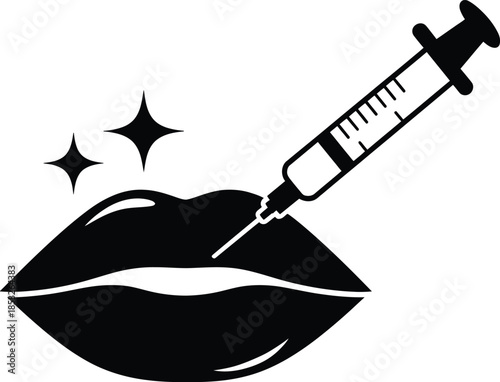 Lip Filler Injection Beauty Treatment Silhouette Graphic