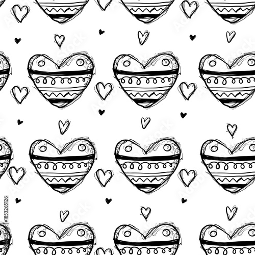 Colorful heart patterns draw attention with varied designs and shapes for craft projects and textiles