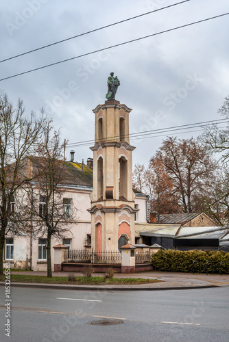 Historic Baroque Chapel-Column of St. Hyacinth at the intersection of S. Konarskio and Jovaro Streets in Vilnius, Lithuania