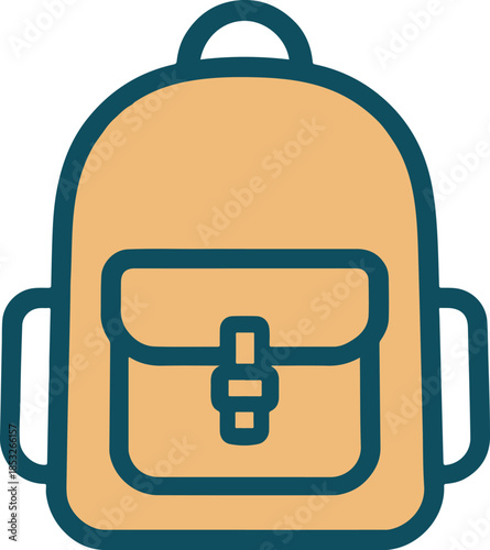 Yellow backpack with front pocket isolated on white background
