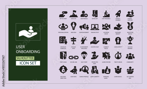 User Onboarding Icon Set, Design Vector Symbols for Apps and Websites and others