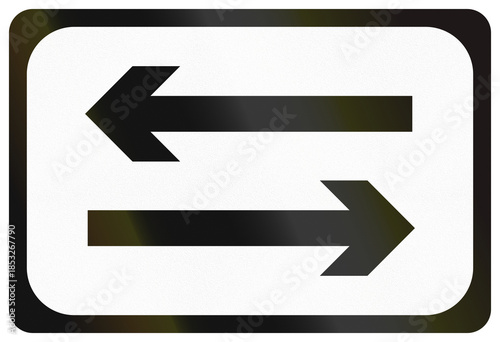 Supplementary road sign used in Ireland - Both directions