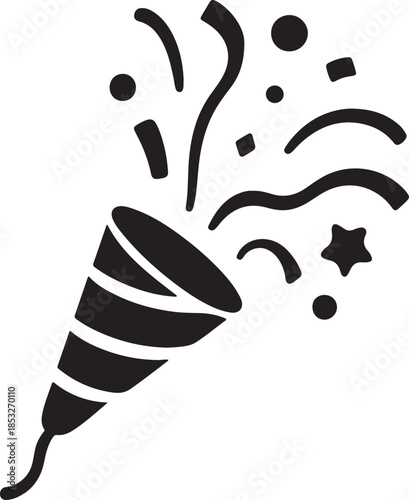 Celebratory party popper isolated on white background