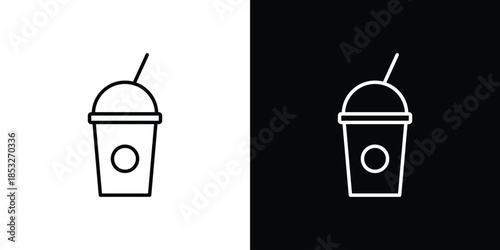 Plastic drinking cup icons for UI elements. High-quality vector illustration.