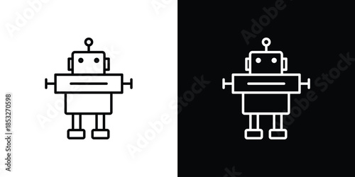 Robot icons for UI elements. High-quality vector illustration.