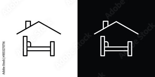 Shelter beds icons for UI elements. High-quality vector illustration.