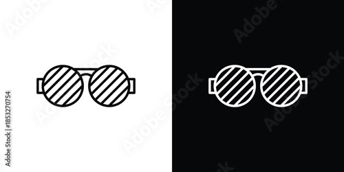 Shutter sunglasses icons for UI elements. High-quality vector illustration.