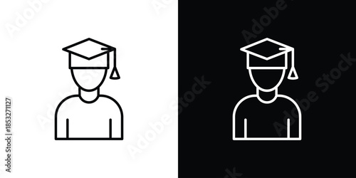 Student icons for UI elements. High-quality vector illustration.