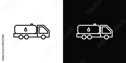 Tank truck icons for UI elements. High-quality vector illustration.