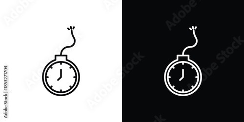 Time bomb icons for UI elements. High-quality vector illustration.