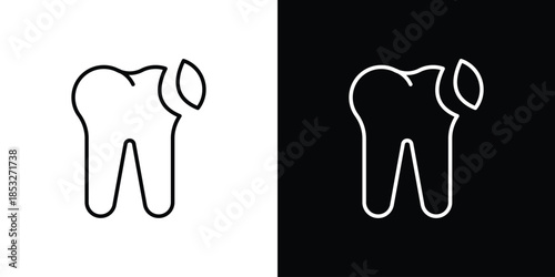 Tooth filling icons for UI elements. High-quality vector illustration.