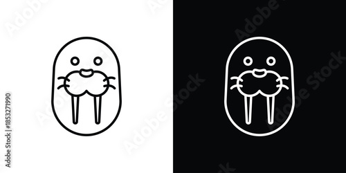 Walrus icons for UI elements. High-quality vector illustration.